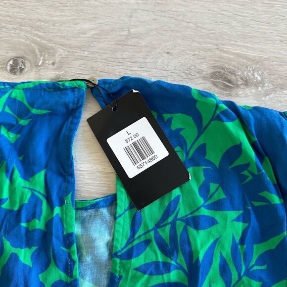 Olivaceous Kelly Back Cutout Midi Dress Green/Blue L NWT - Picture 7 of 8